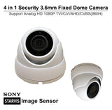 1080P TVI/AHD/CVI/CVBS 3.6mm Fixed Lens SONY STARVIS 2.4 MP Image Sensor IR In/Outdoor (White) - 101AVInc.