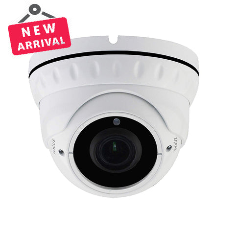 2MP Full HD True WDR PoE IP Dome Camera 2.8-12mm Lens  WideAngle Lens Onvif IR Night Vision Weatherproof Best for Home/Business Security 3 Year Warranty (White) - 101AVInc.