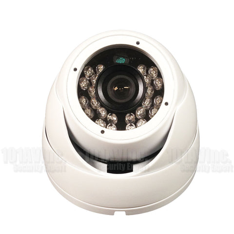 1000TVL CCTV Outdoor Dome Camera 3.6mm Wide View WDR Smart IR 65' Day Night (White) - 101AVInc.