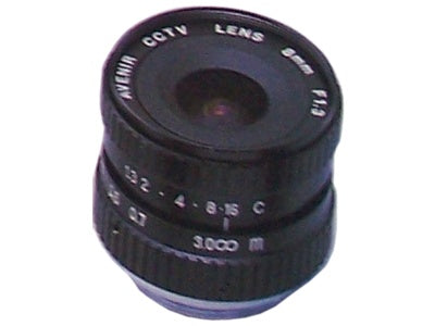 AVENIR CCTV Security Camera 8.0mm Fixed Lens 2/3" CS Mount F1.3 Manual Iris, Metal Housing