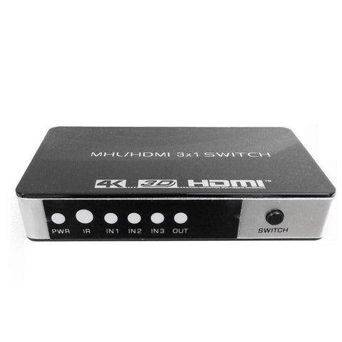 Latest Generation HDMI V1.4 3x1 port Switch Full HD 4K2K 1080P with IR Remote - 101AVInc.